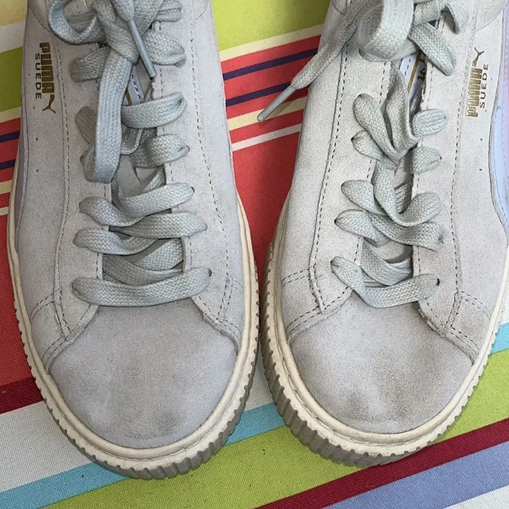 EUC WOMEN’S HALOGEN BLUE SIZE 11/EURO 42.5 PUMA SUEDE PLATFORM SHOES